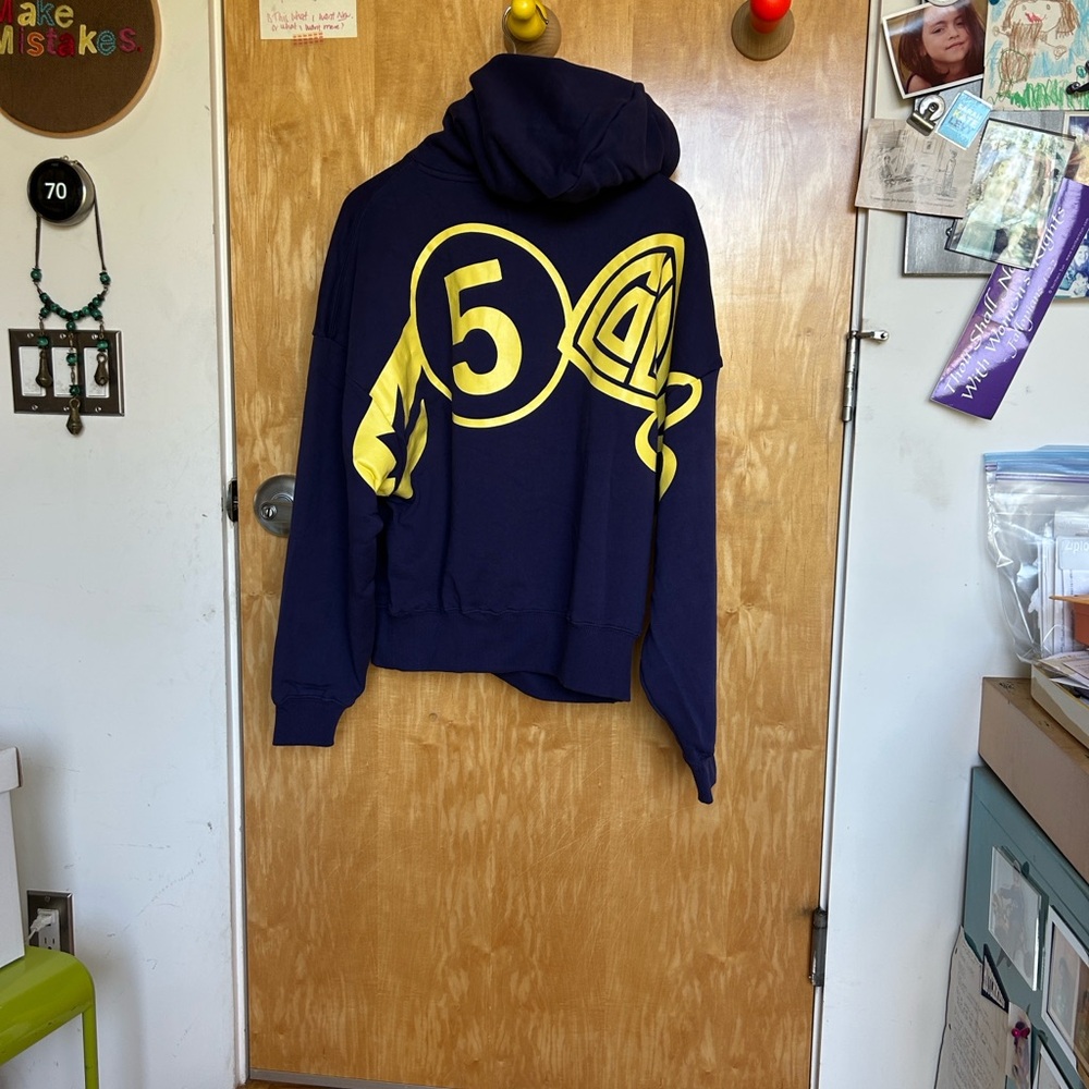 NWT Cold Culture ICONIC Hoodie Navy and Yellow MEN’S MEDIUM - Picture 5 of 6